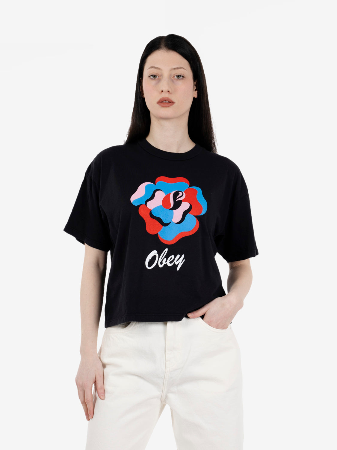 Paper Rose tee digital black