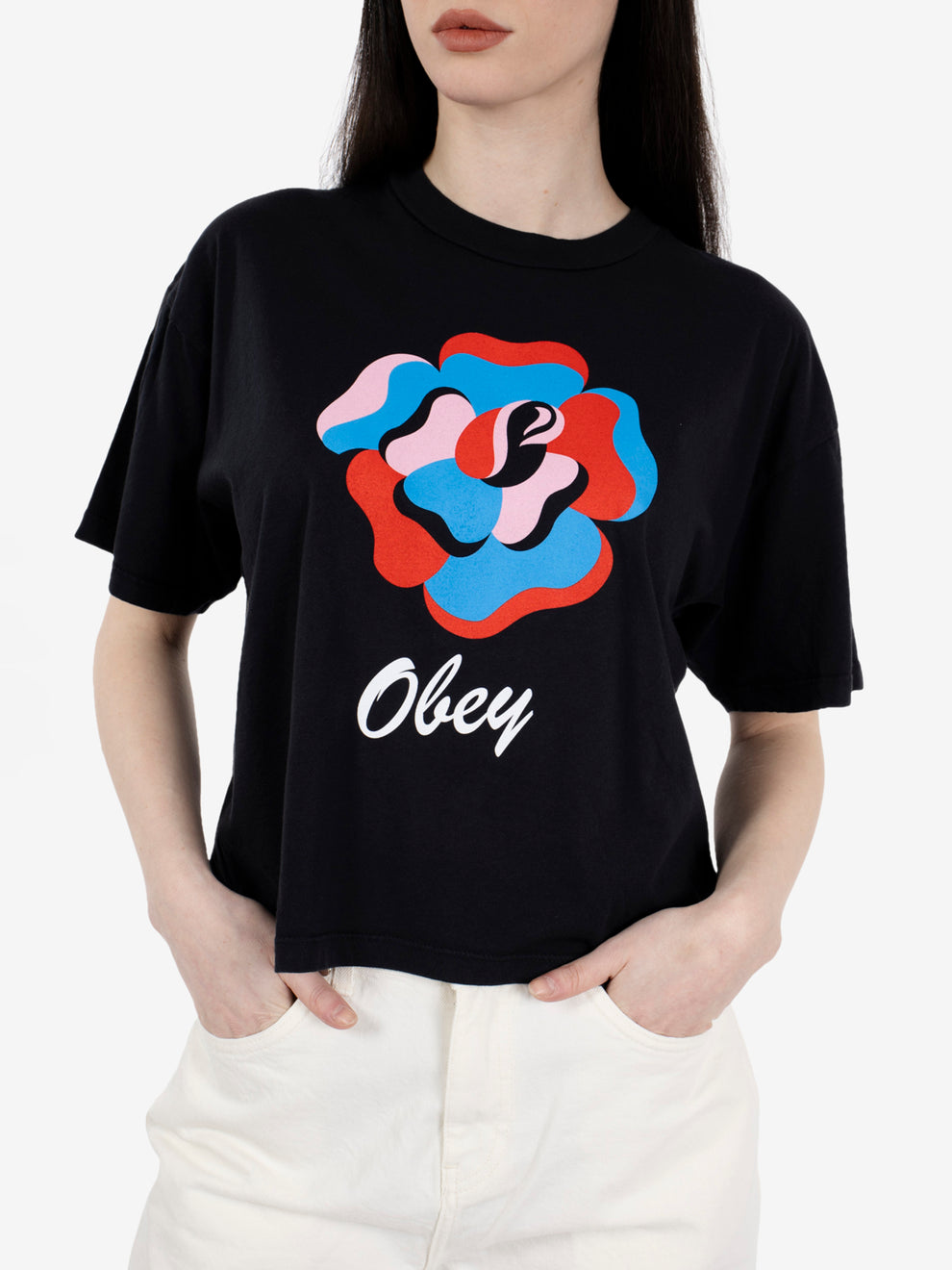 Paper Rose tee digital black
