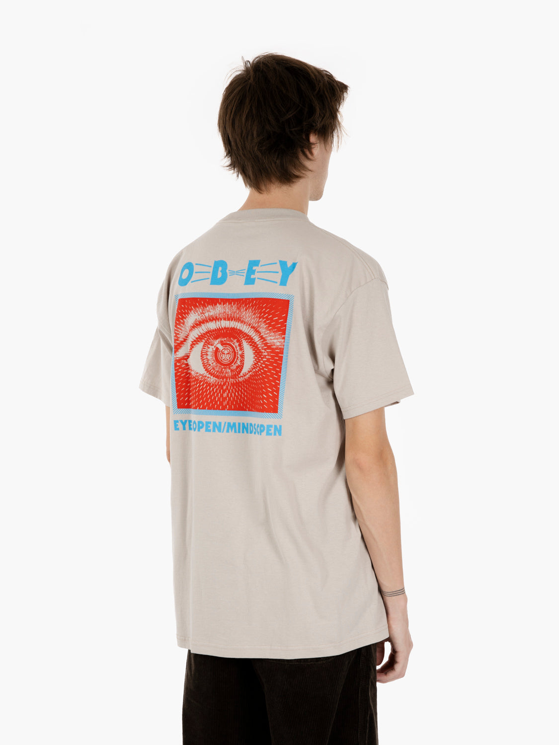 S/S OBEY EYES OPEN MINDS OPEN TEE SILVER GRAY 22MC0001622_SIG