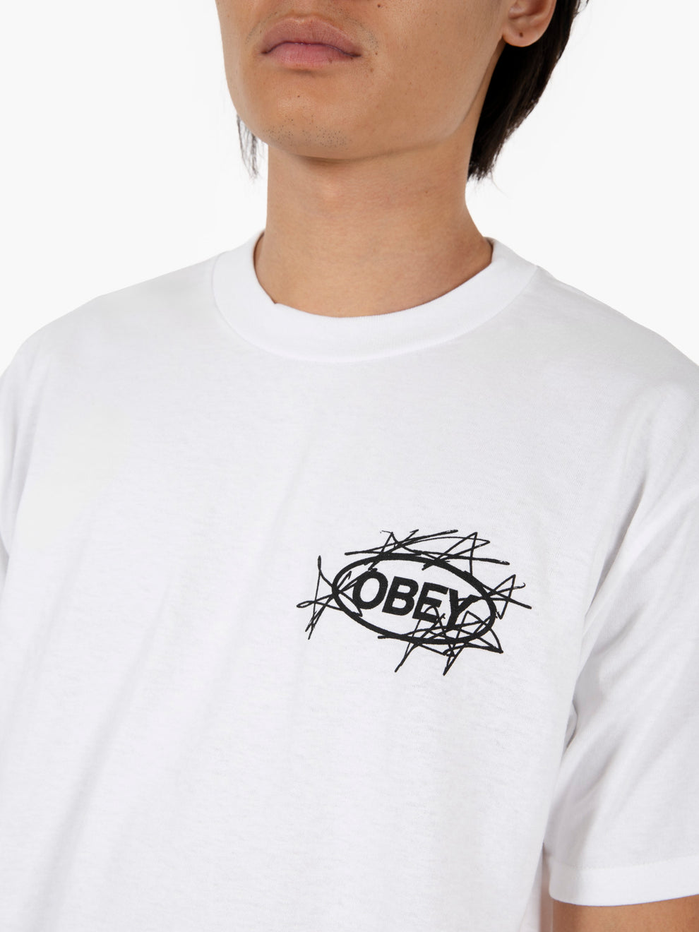 S/S Scribble stars tee white