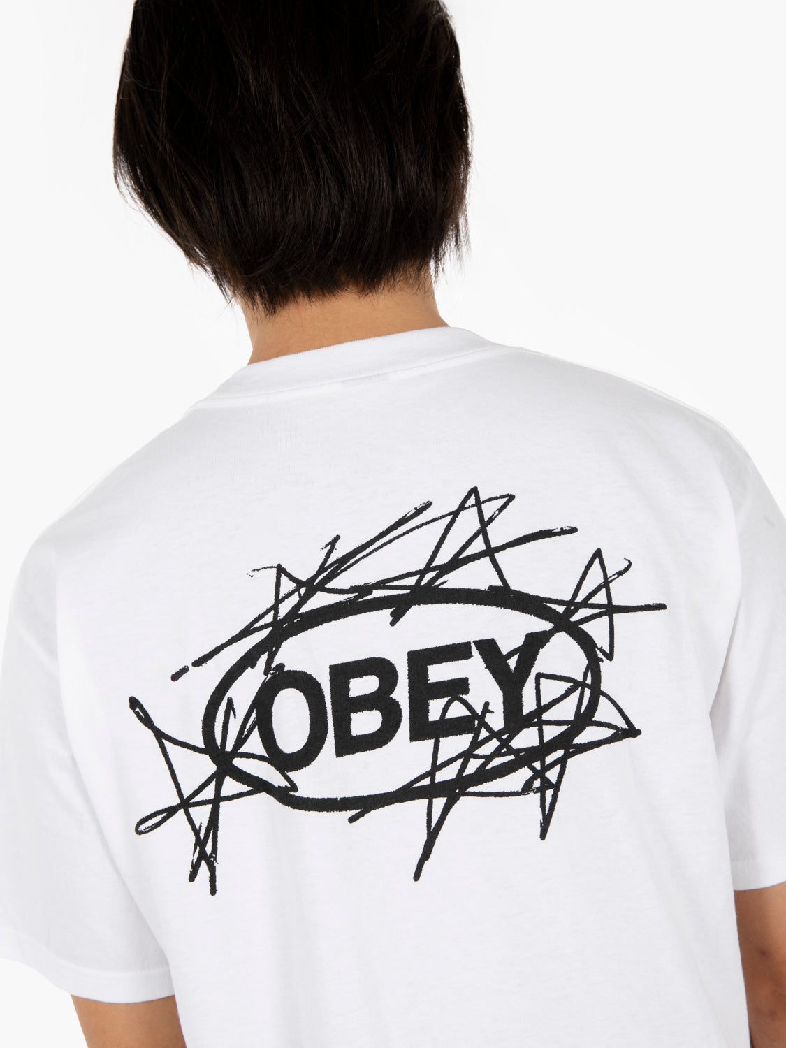 S/S Scribble stars tee white