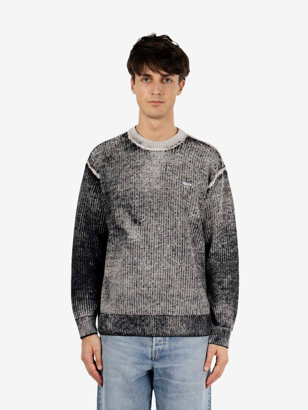 Spray effect sweater dark black multi