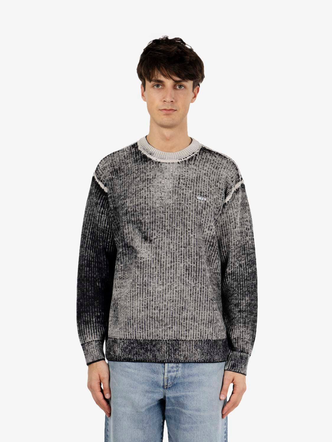 Spray effect sweater dark black multi