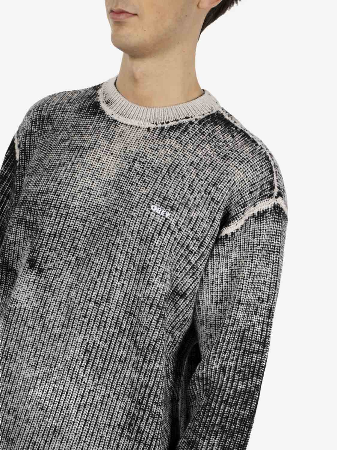 Spray effect sweater dark black multi