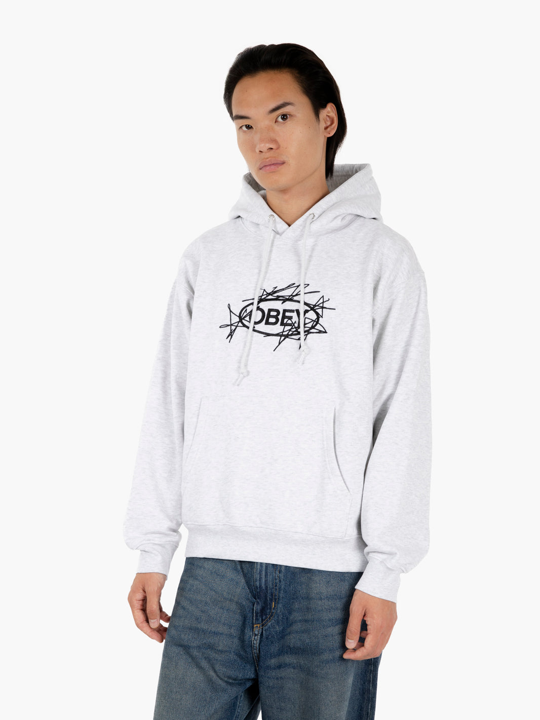 Stars Hood Fleece ash grey