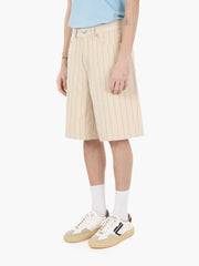OBEY - Stripe baggy denim short pelican