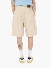 OBEY - Stripe baggy denim short pelican