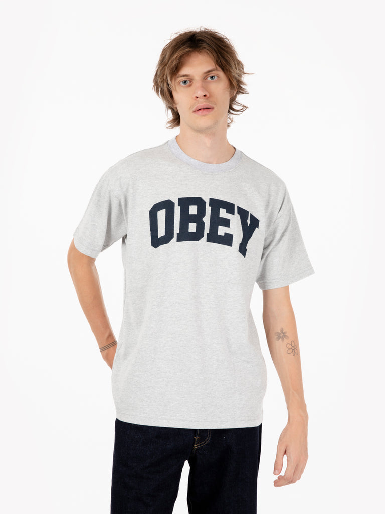 OBEY - T- shirt Collegiate tee heater grey