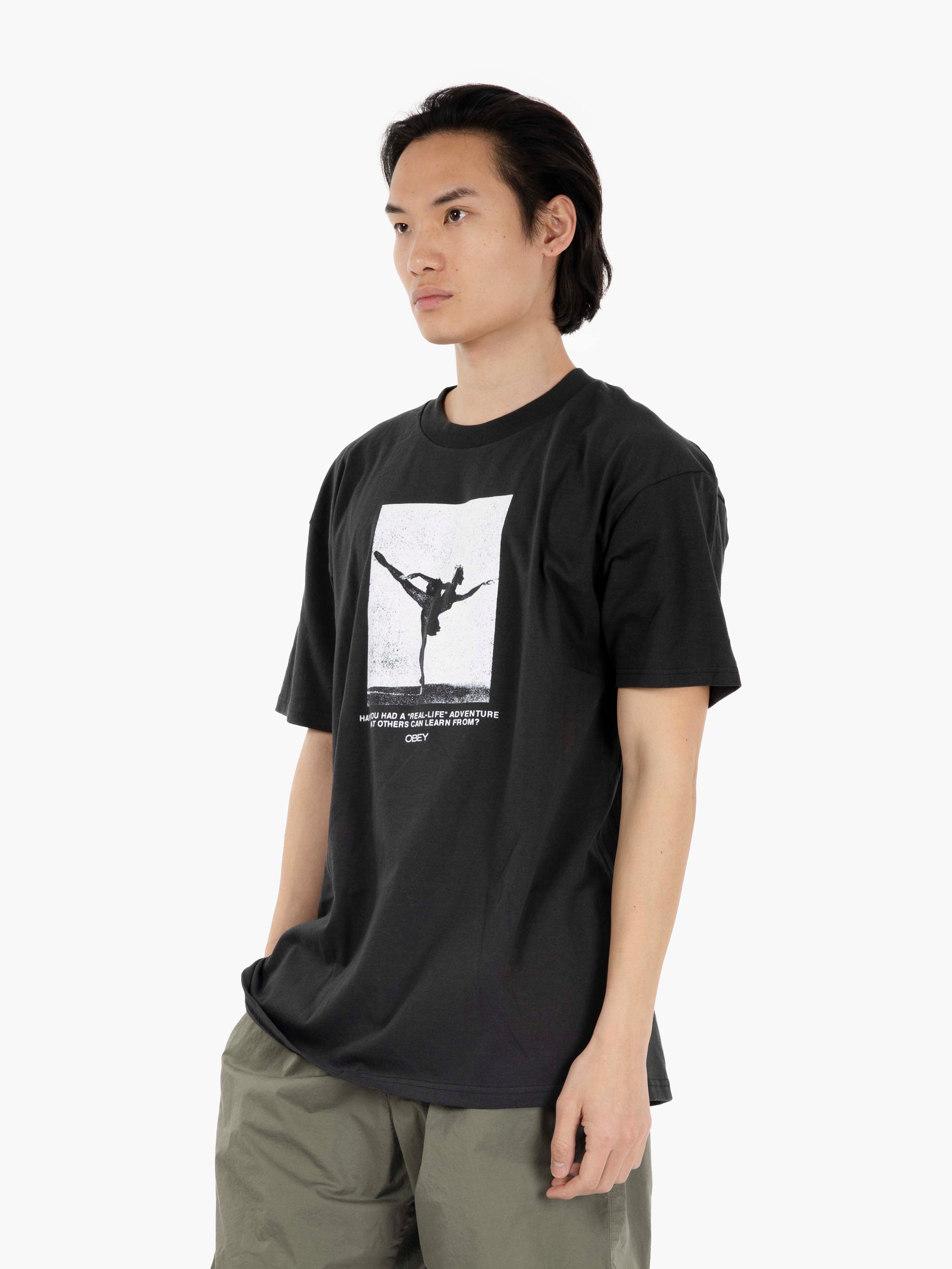 T-shirt "Real Life" Vintage Black