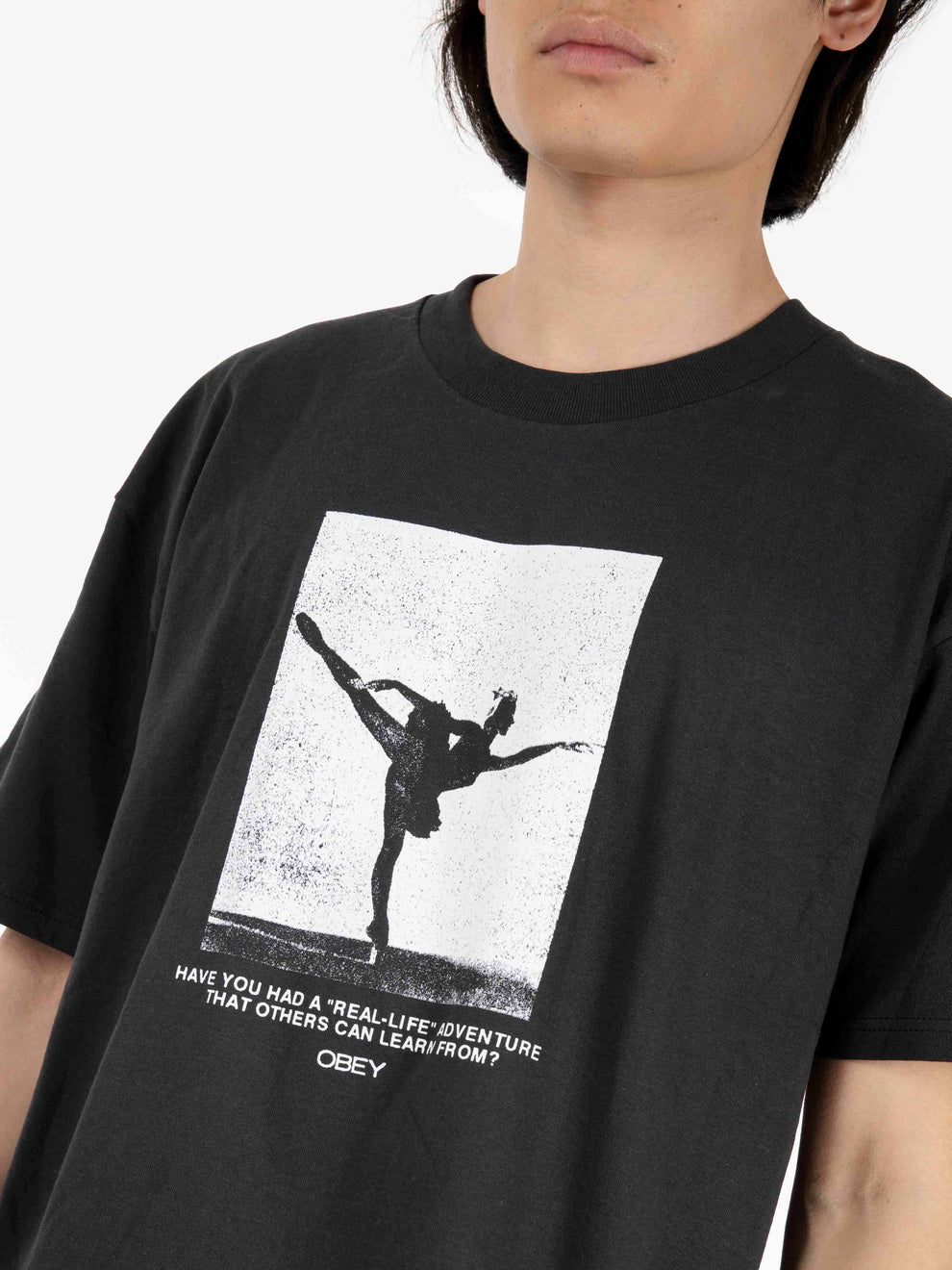 T-shirt "Real Life" Vintage Black