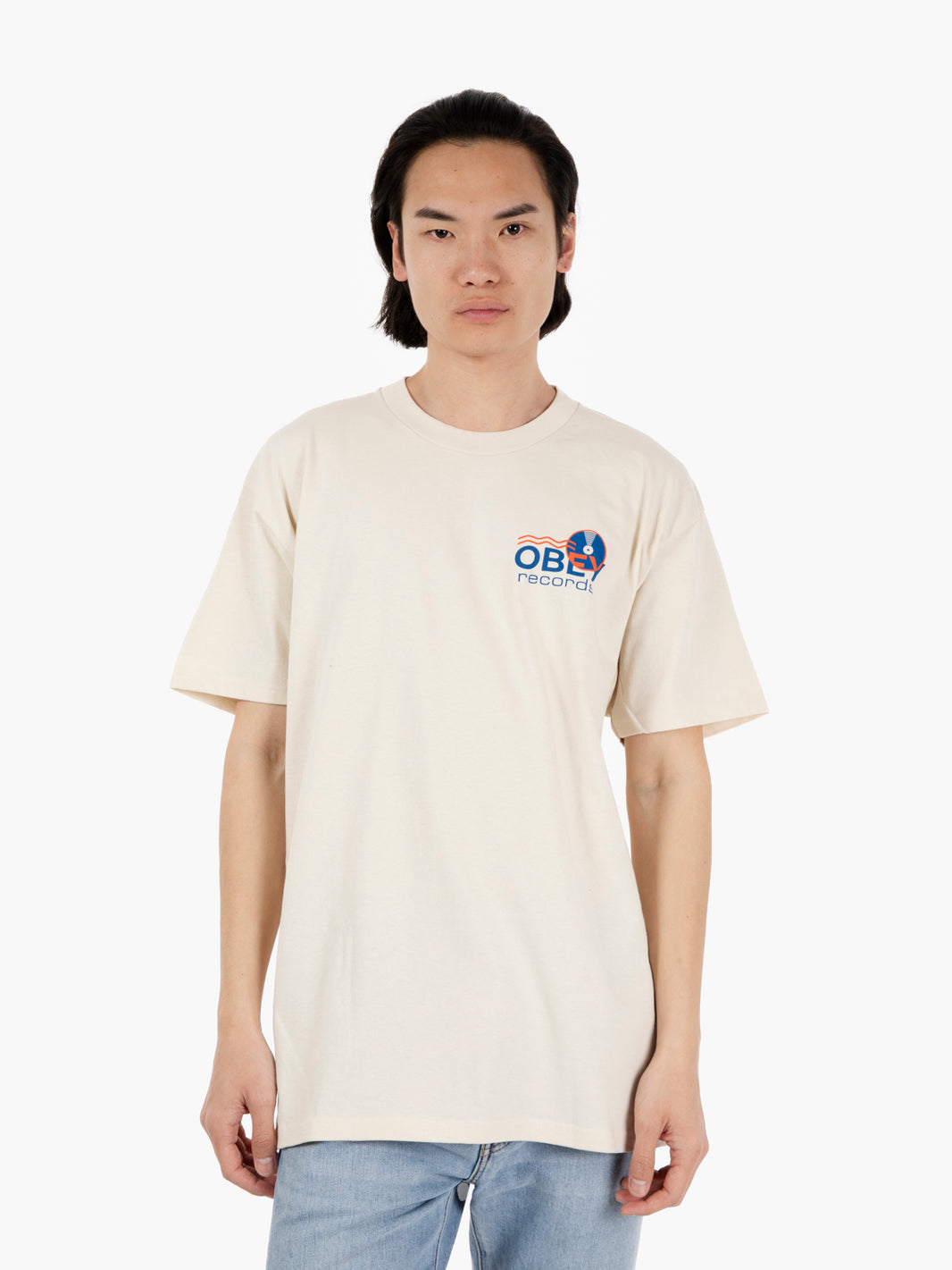 T-shirt "Records Sound Waves" Cream