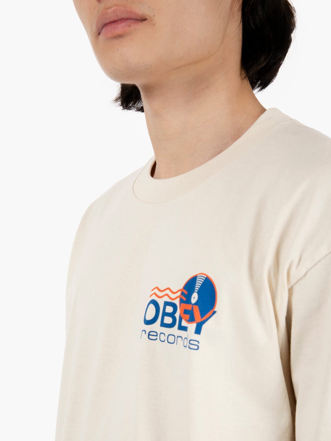 T-shirt "Records Sound Waves" Cream