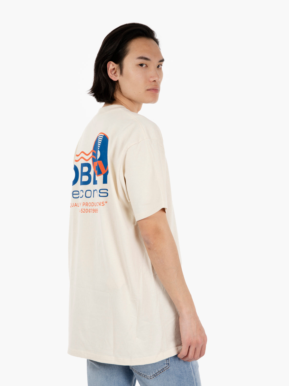 T-shirt "Records Sound Waves" Cream