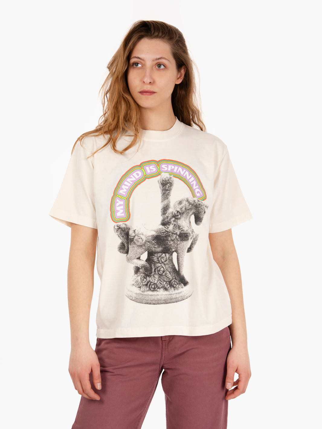 T-shirt "Send me on a carousel" pigment unbleached