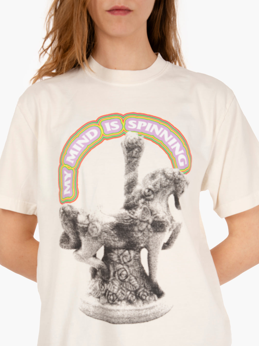 T-shirt "Send me on a carousel" pigment unbleached