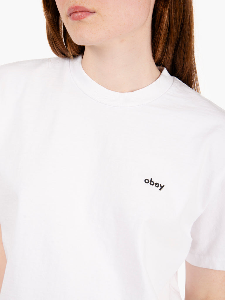 OBEY - T-shirt water color flower white