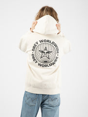 OBEY - Worlwide globe premium hooded fleece unbleached