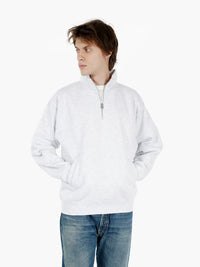 Zip Established Works bold mockneck fleece ash grey