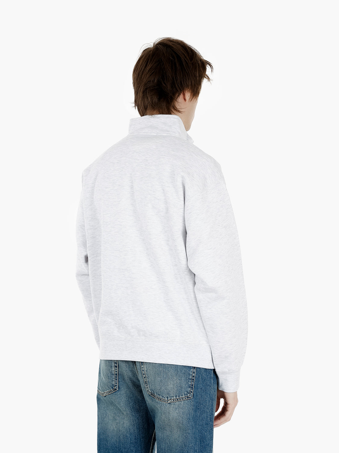 Zip Estabilished Works bold mockneck fleece ash grey