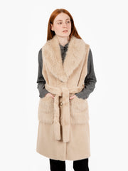 ZOE PARIS - Gilet in ecopelliccia Mimi beige