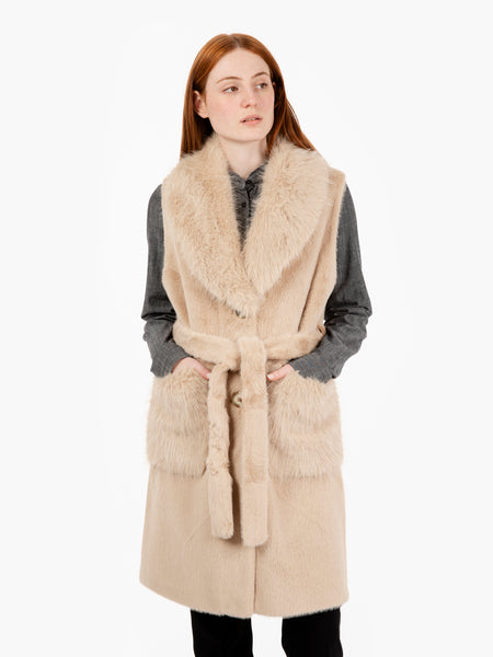 Gilet in ecopelliccia Mimi beige