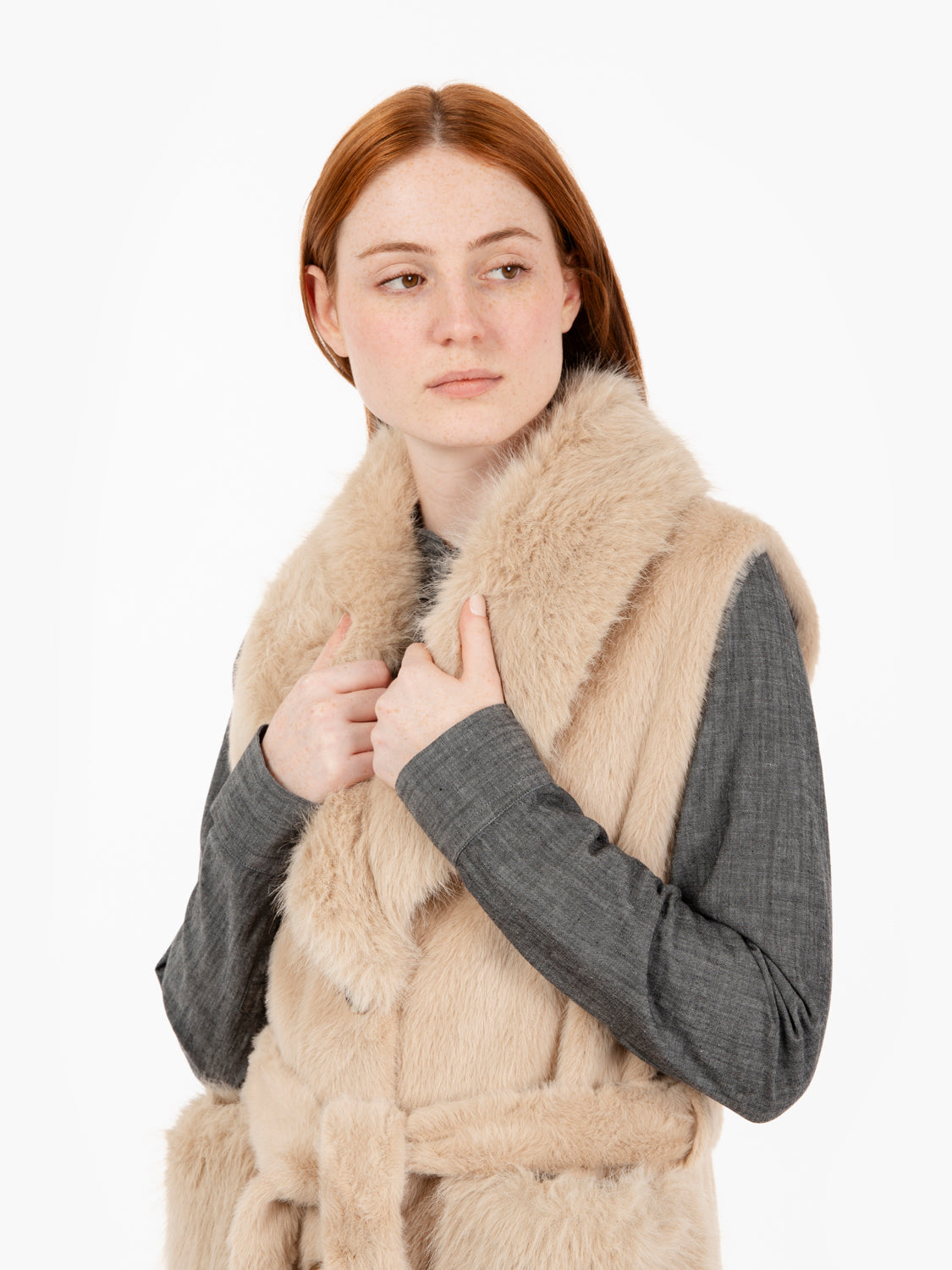 Gilet in ecopelliccia Mimi beige