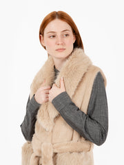 ZOE PARIS - Gilet in ecopelliccia Mimi beige