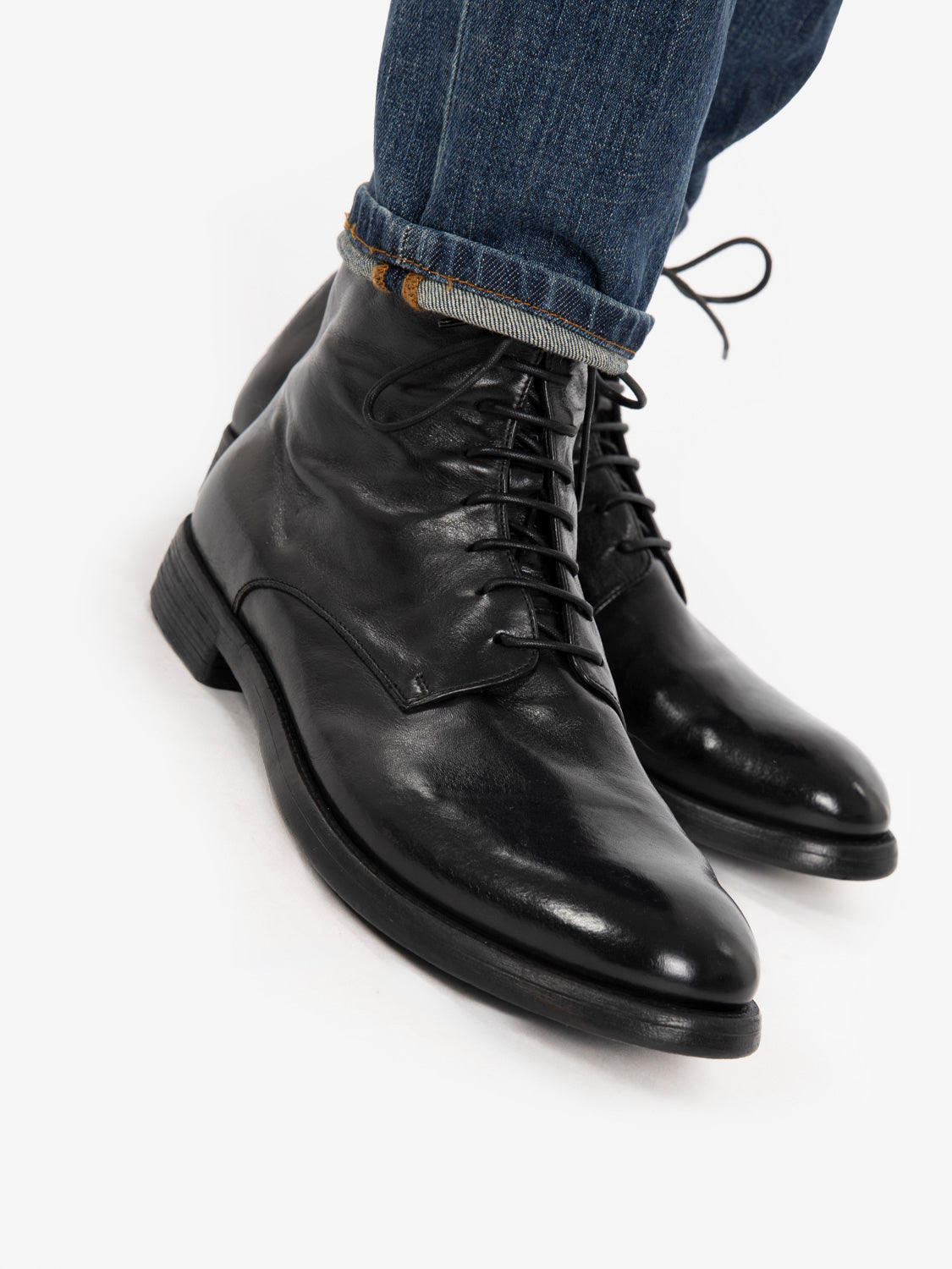 Anfibi Hive in pelle neri