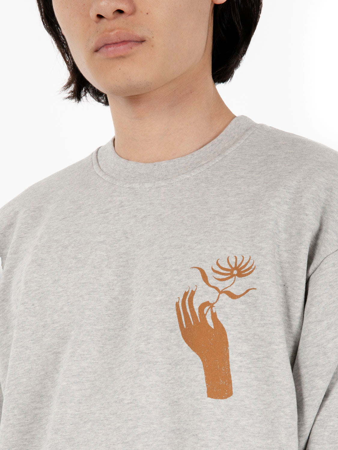Felpa crewneck Grey Labyrinth Dahlia