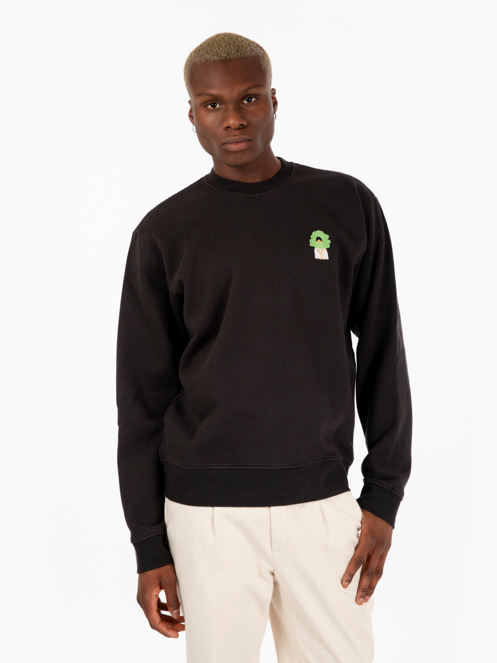 Green head carbon black sweatshirt