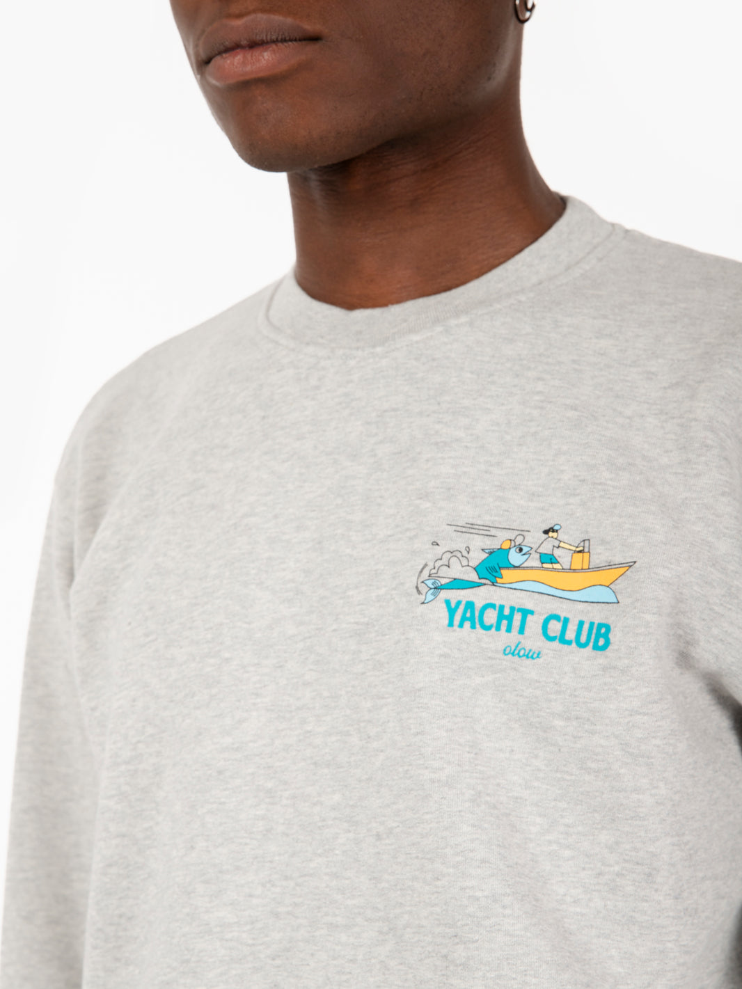 Felpa Yatch club flecked grey