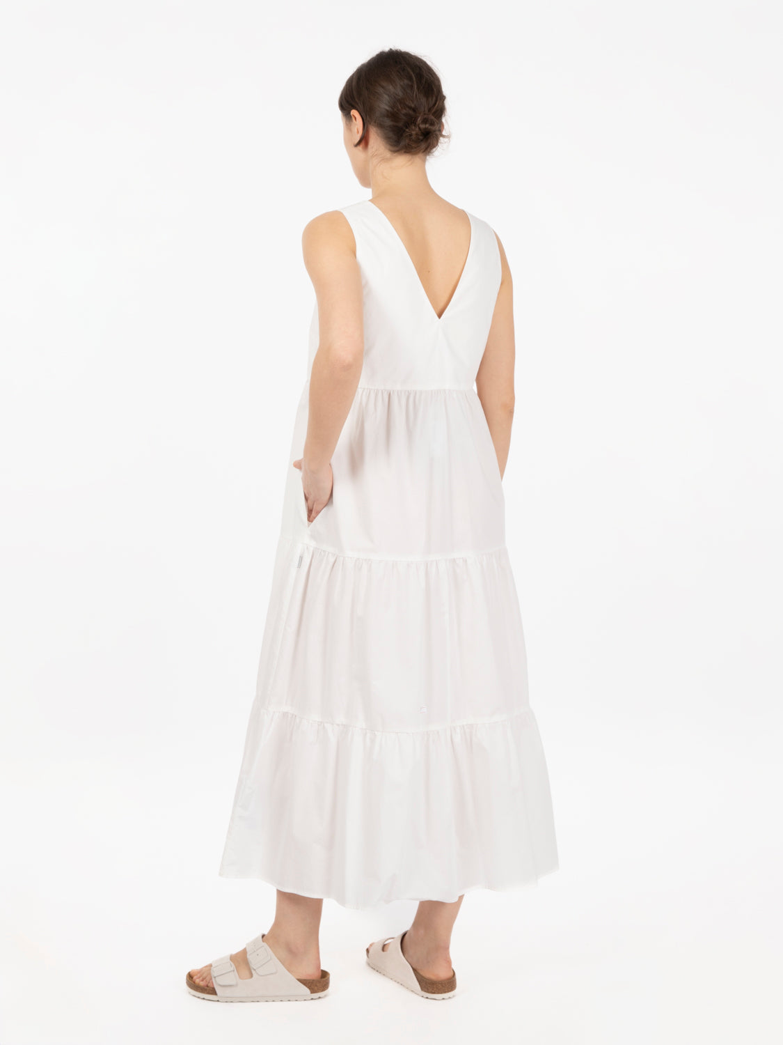 Poplin maxi dress plaster white