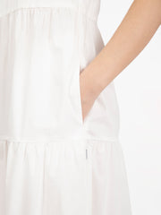 WOOLRICH - Poplin maxi dress plaster white