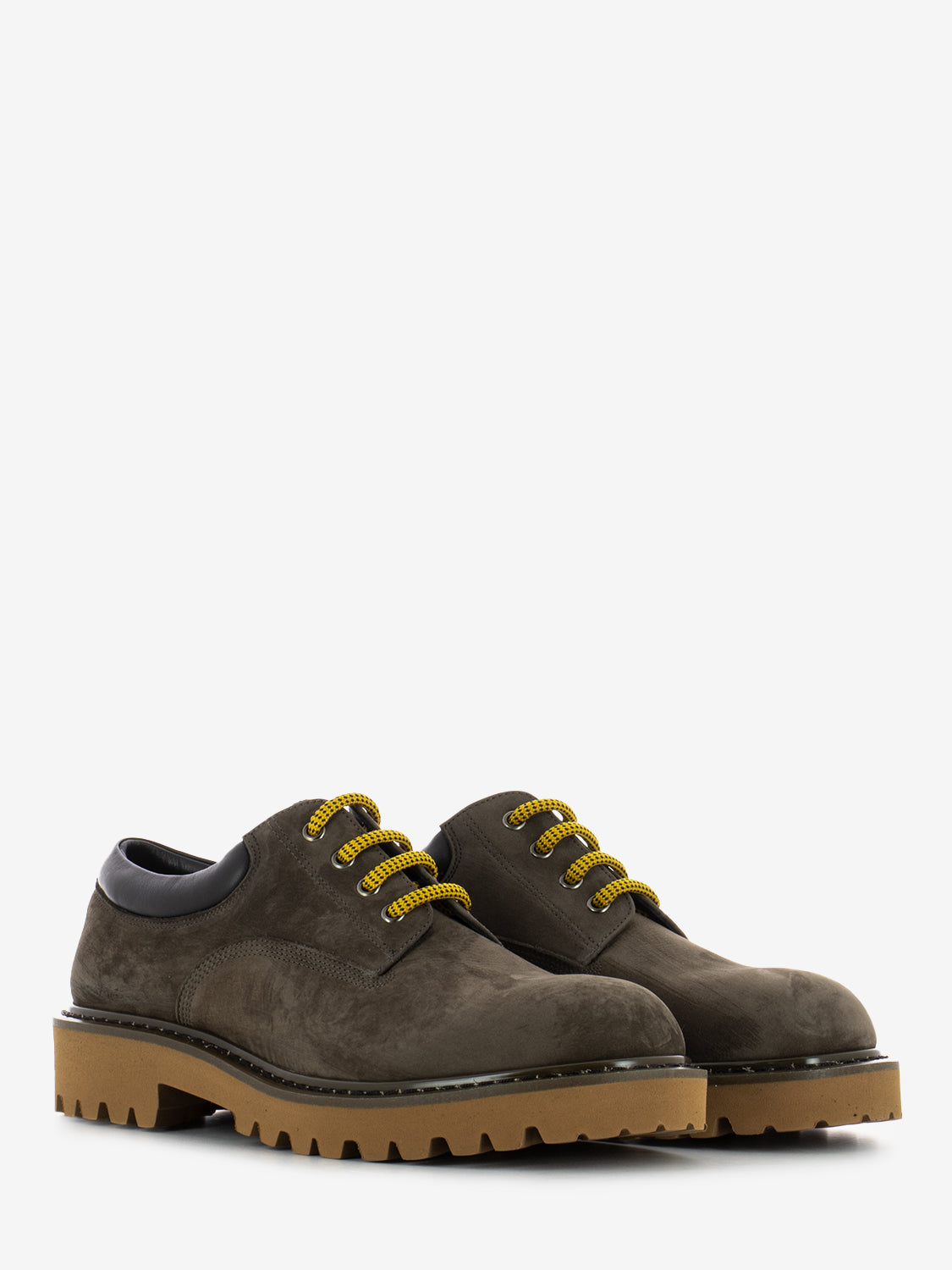 Dark brown suede lace-ups