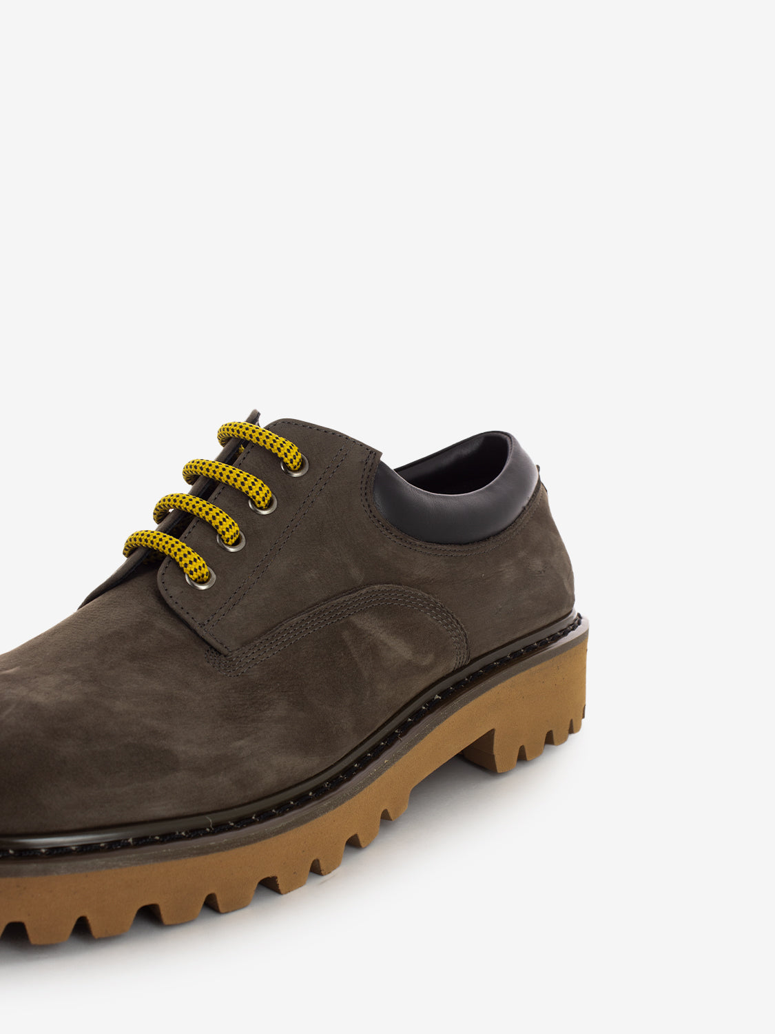 Dark brown suede lace-ups