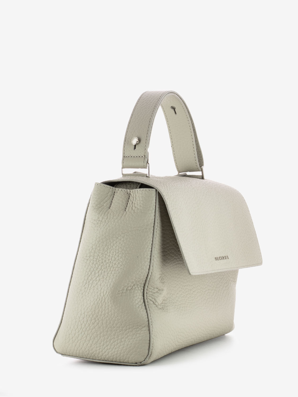 White hammered leather handbag