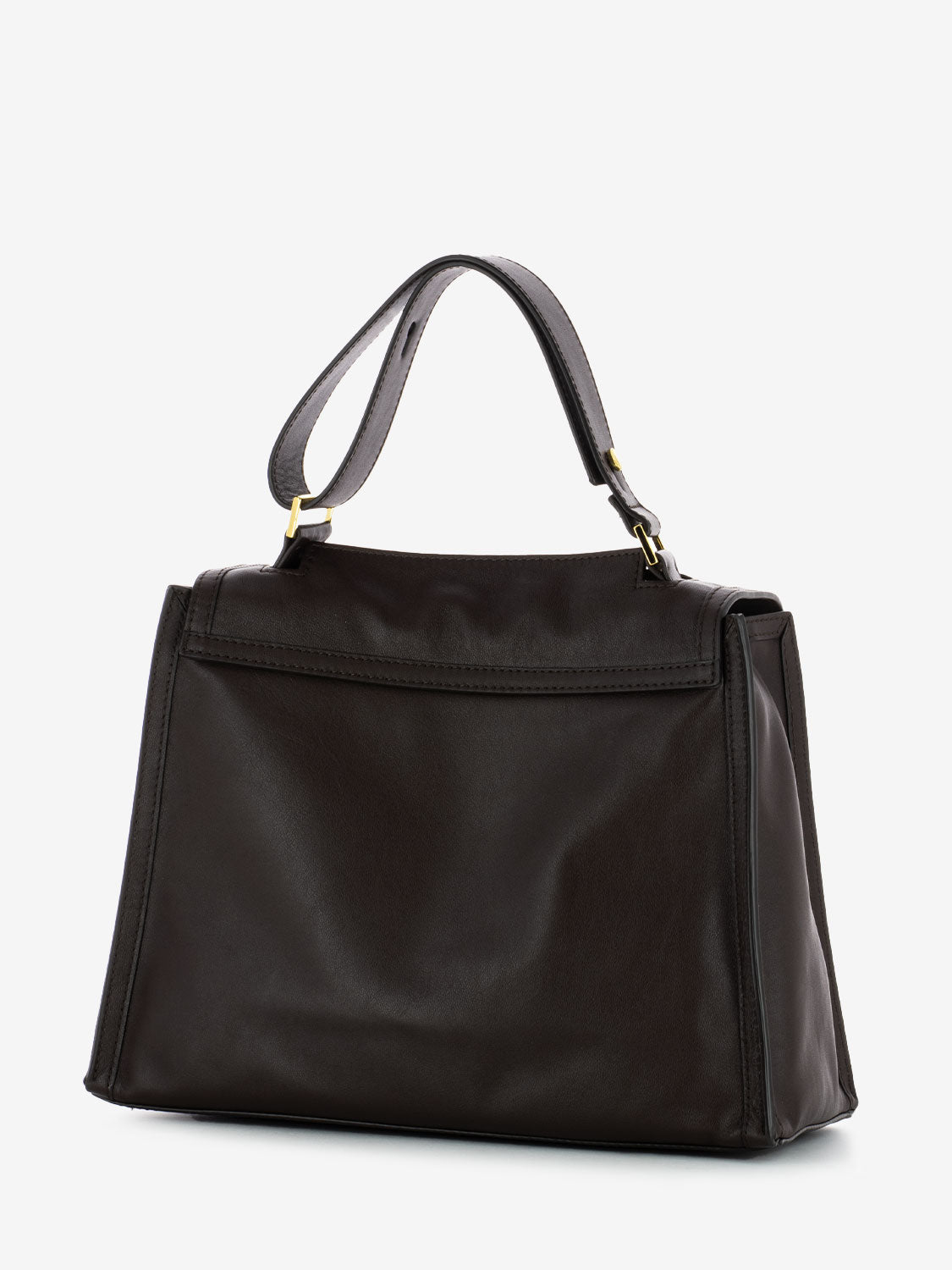Borsa a mano in pelle cioccolato