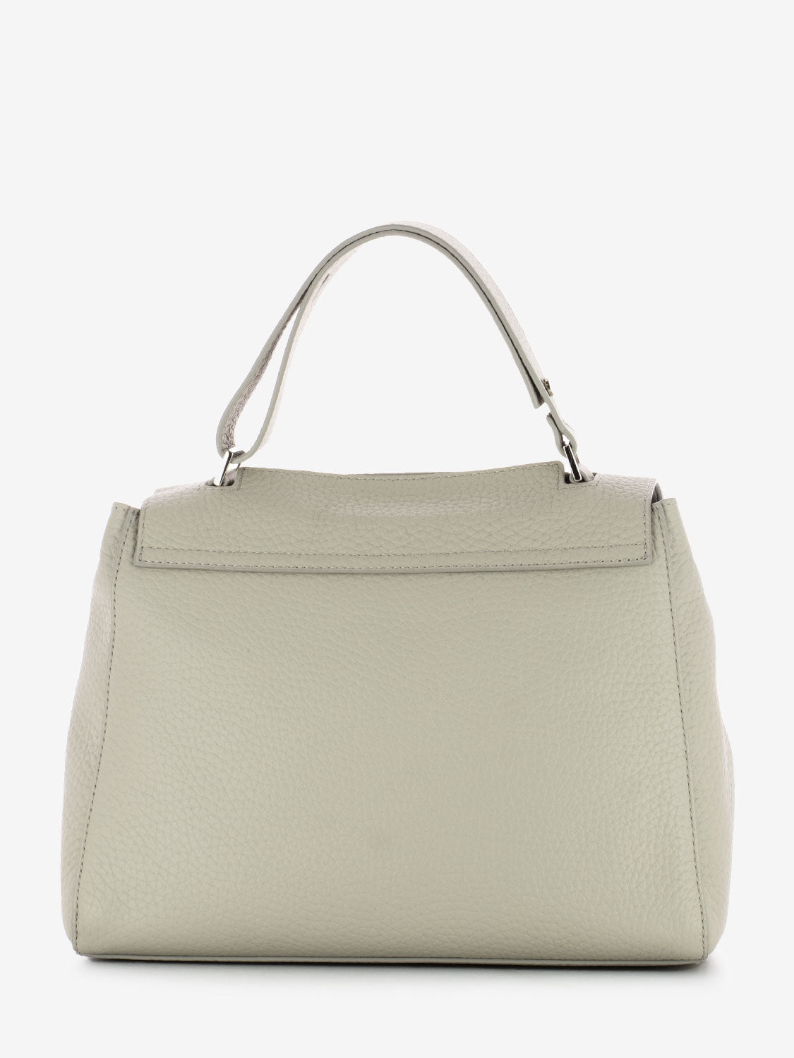 White hammered leather handbag