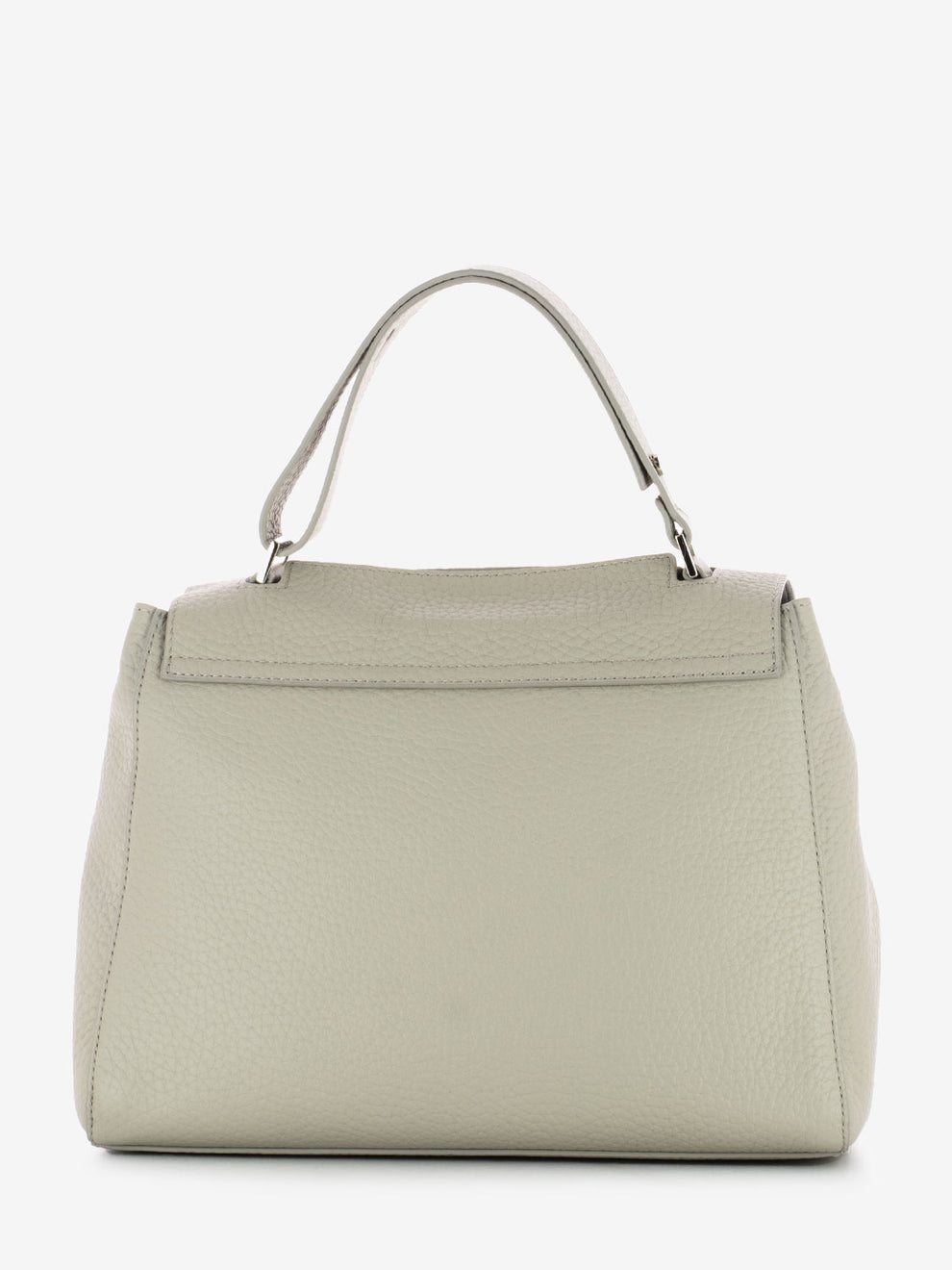 White hammered leather handbag