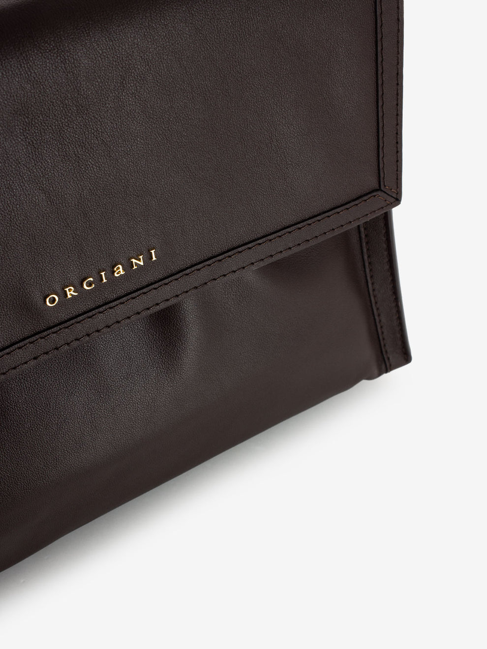 Borsa a mano in pelle cioccolato