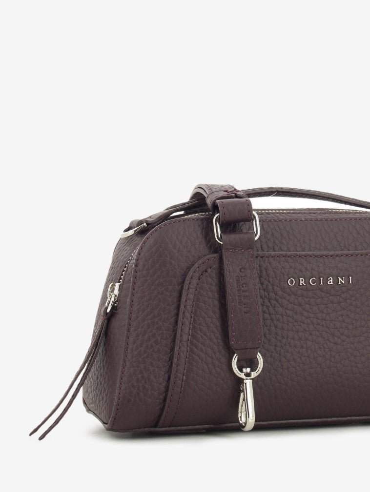 Borsa a mano in pelle soft burgundy