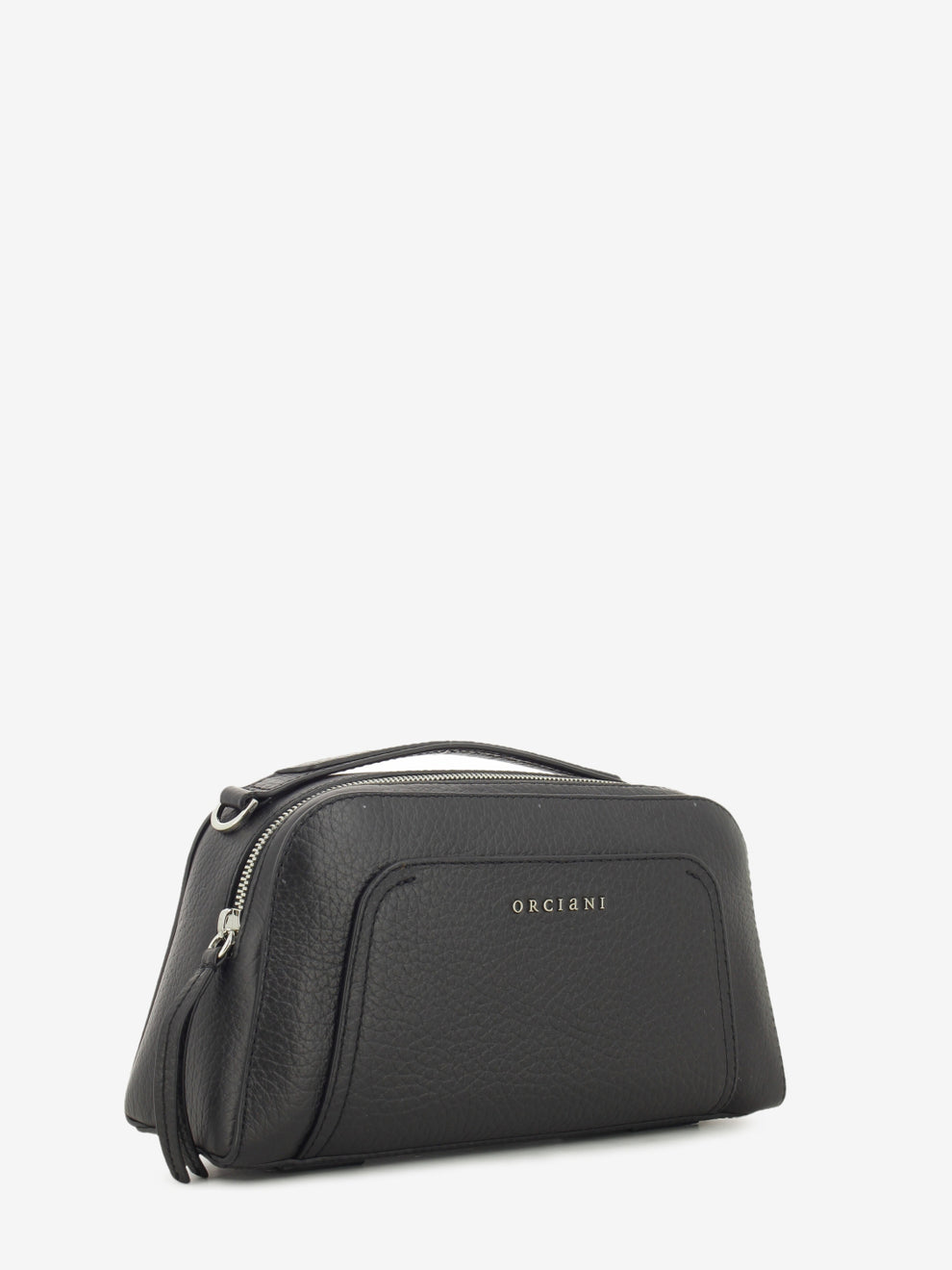 Borsa a mano in pelle soft nero