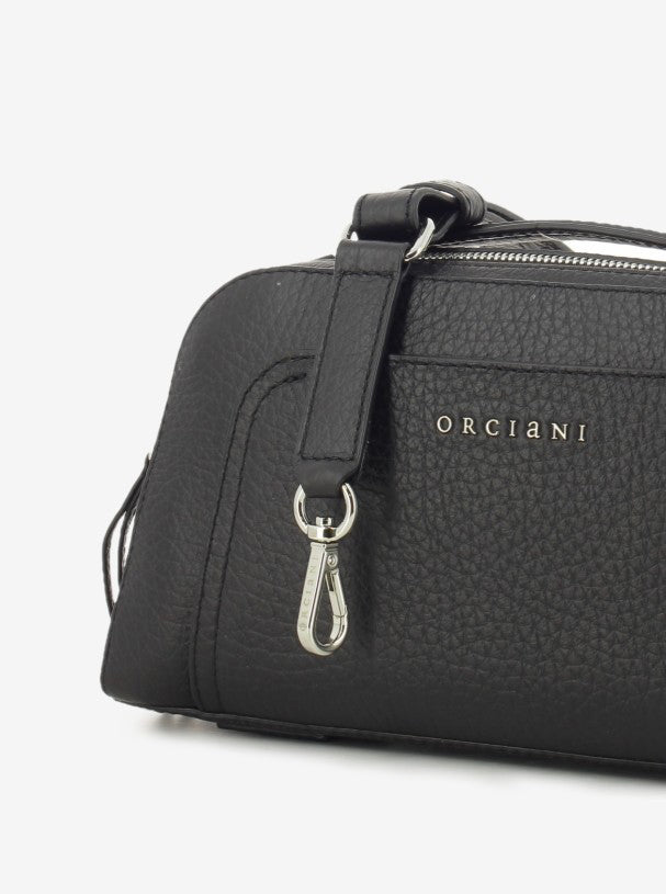 Borsa a mano in pelle soft nero