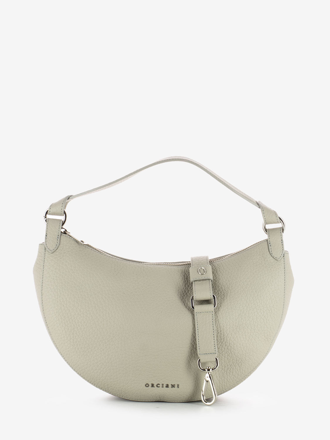 Clay hammered leather shoulder bag