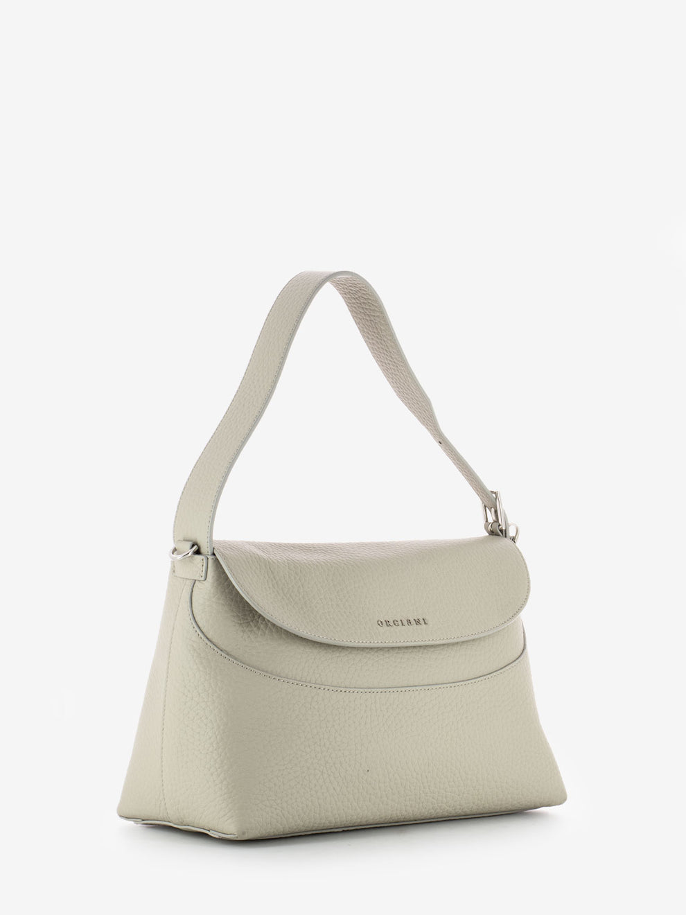 Borsa a spalla in pelle martellata argilla