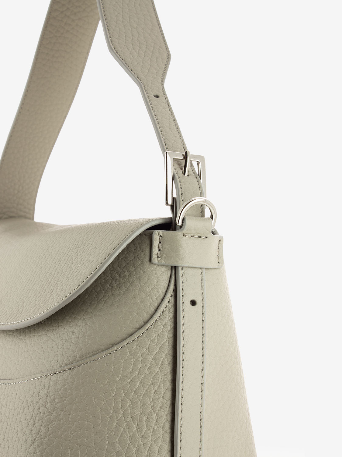 Borsa a spalla in pelle martellata argilla