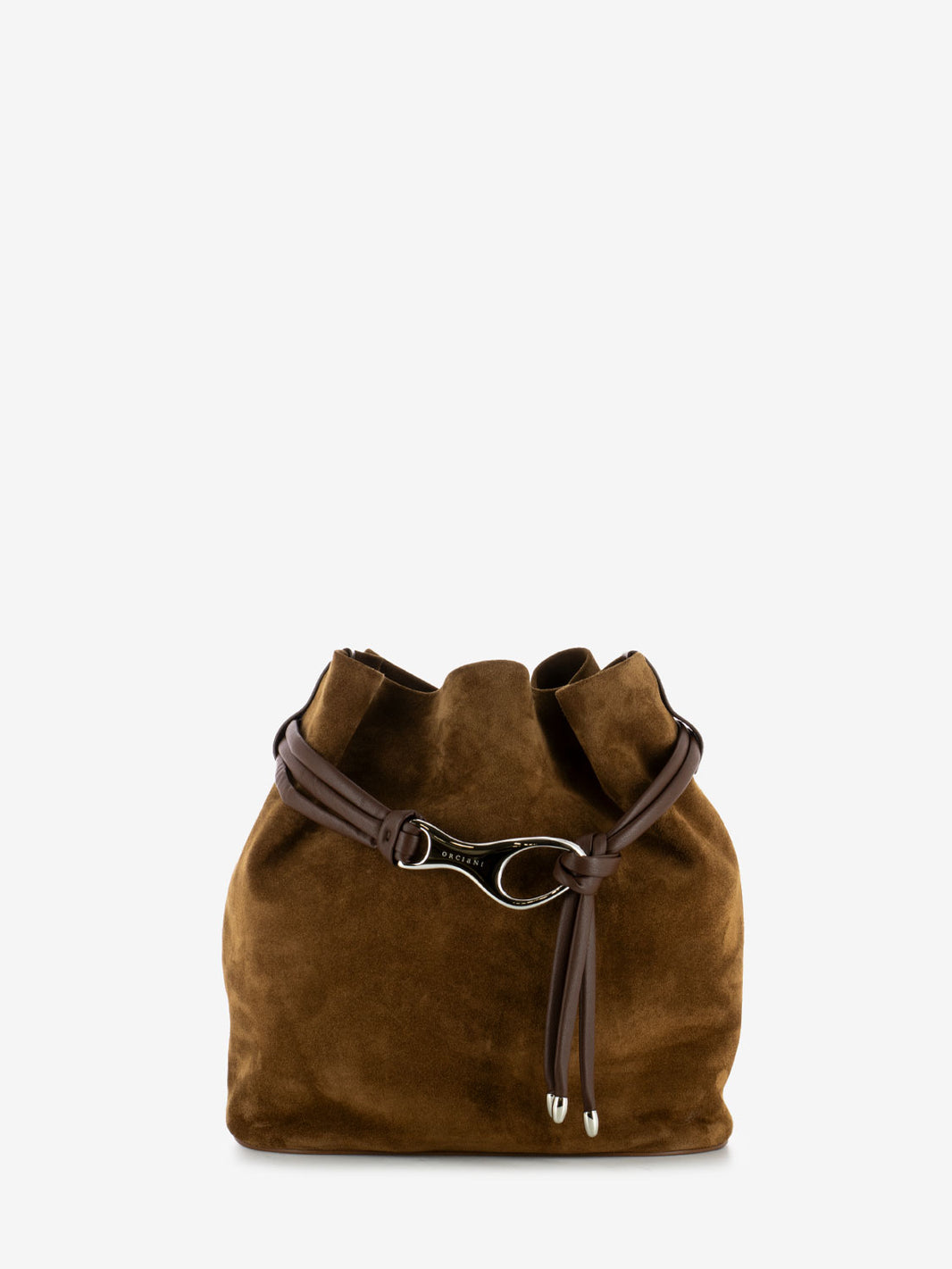 Borsa secchiello Dori M suede marrone