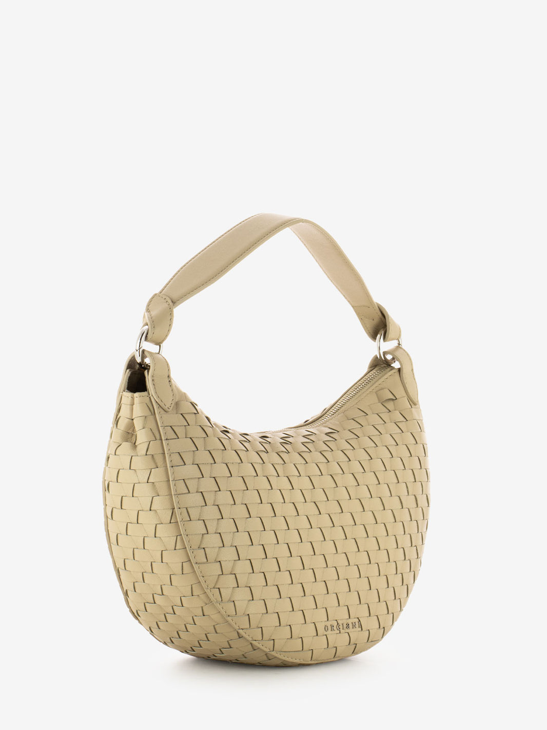Borsa Dumpling M Nappa Woven Avorio