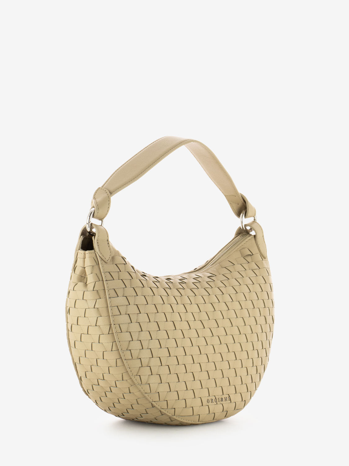 Borsa Dumpling M Nappa Woven Avorio
