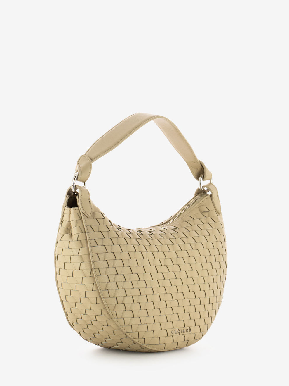 Borsa Dumpling M Nappa Woven Avorio